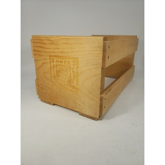 Napa Valley Wood Storage Crate CD DVD Wooden Engraved Logo Vintage Classic CA - Picture 2 of 15